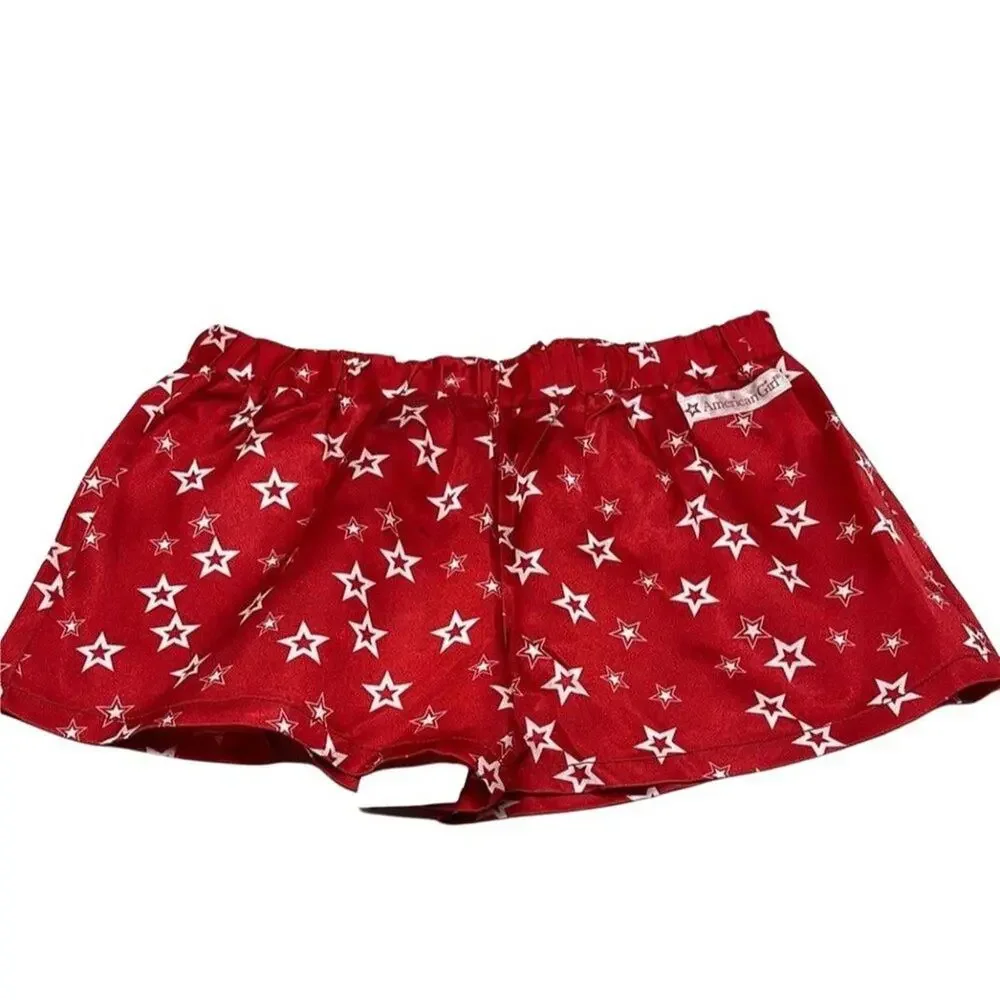 American Girl Starry Dreams Red & White Pj's Tank Set Satin Pants XS(6)